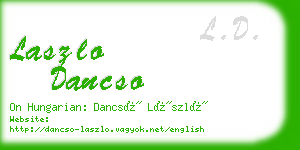 laszlo dancso business card